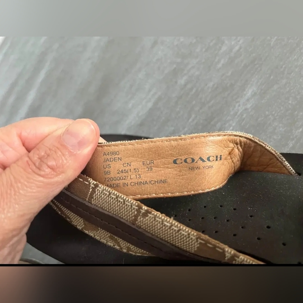 COACH DESIGNER JAYDEN WEDGE PLATFORM SANDALS THONG FLIP FLOP 9 - Picture 6 of 7
